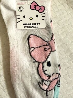 Sanrio Hello Kitty No-Show Socks in White, Pink, Blue